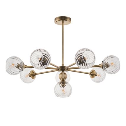 Endon 103172 - Viseći luster ALLEGRA 8xE14/7W/230V mesing/prozirna