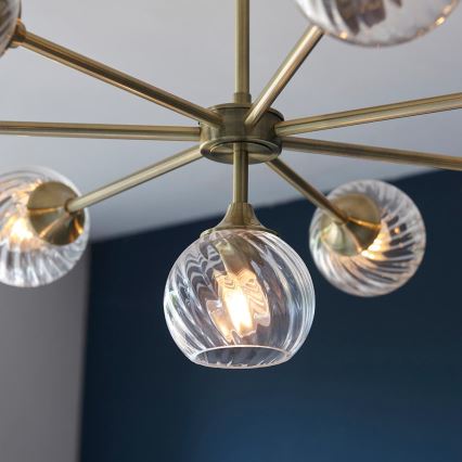 Endon 103172 - Viseći luster ALLEGRA 8xE14/7W/230V mesing/prozirna