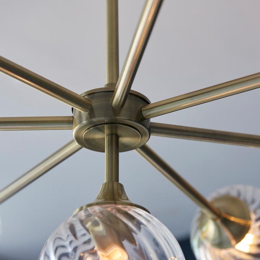 Endon 103172 - Viseći luster ALLEGRA 8xE14/7W/230V mesing/prozirna