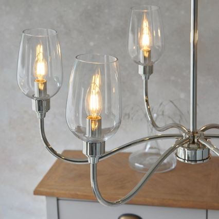 Endon 103315 - Luster na lancu 6xE14/6W/230V sjajni krom