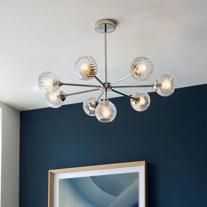 Endon 104051 - Luster na šipci ALLEGRA 8xE14/7W/230V sjajni krom