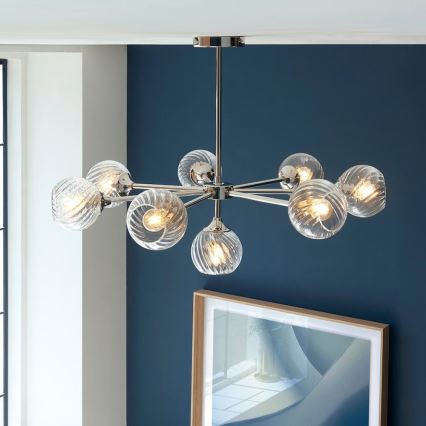 Endon 104051 - Luster na šipci ALLEGRA 8xE14/7W/230V sjajni krom