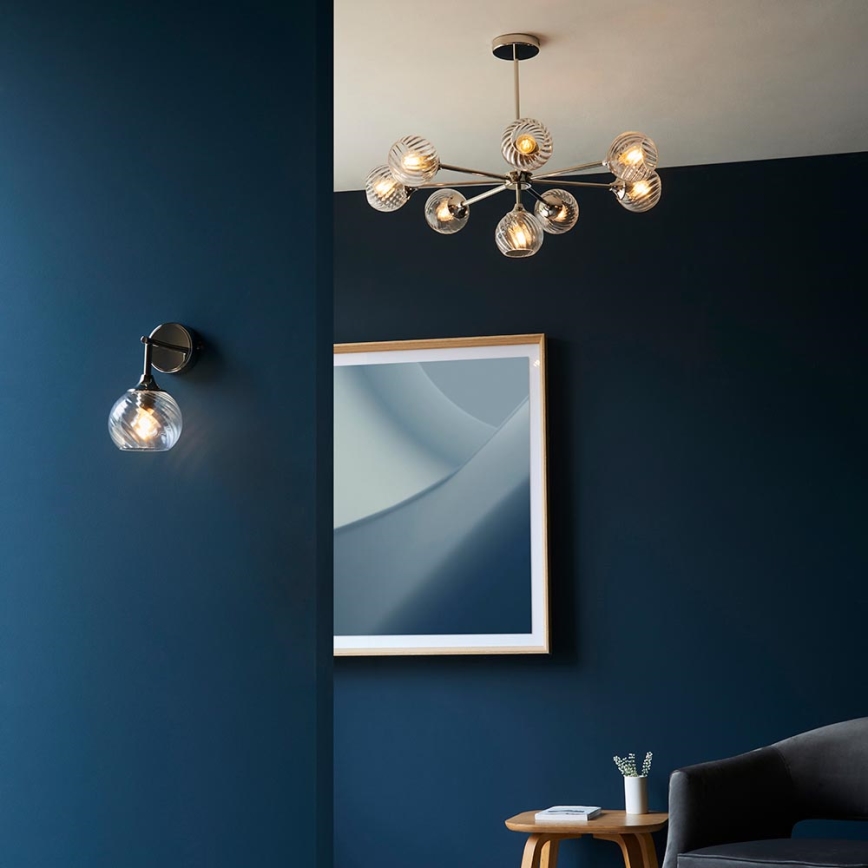 Endon 104051 - Luster na šipci ALLEGRA 8xE14/7W/230V sjajni krom
