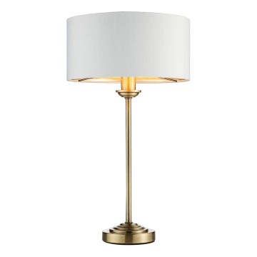 Endon 104054 - Stolna lampa HIGHCLERE 1xE14/7W/230V bijela/mesing pr. 25 cm