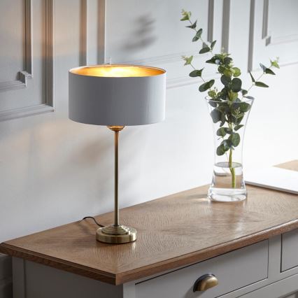 Endon 104054 - Stolna lampa HIGHCLERE 1xE14/7W/230V bijela/mesing pr. 25 cm