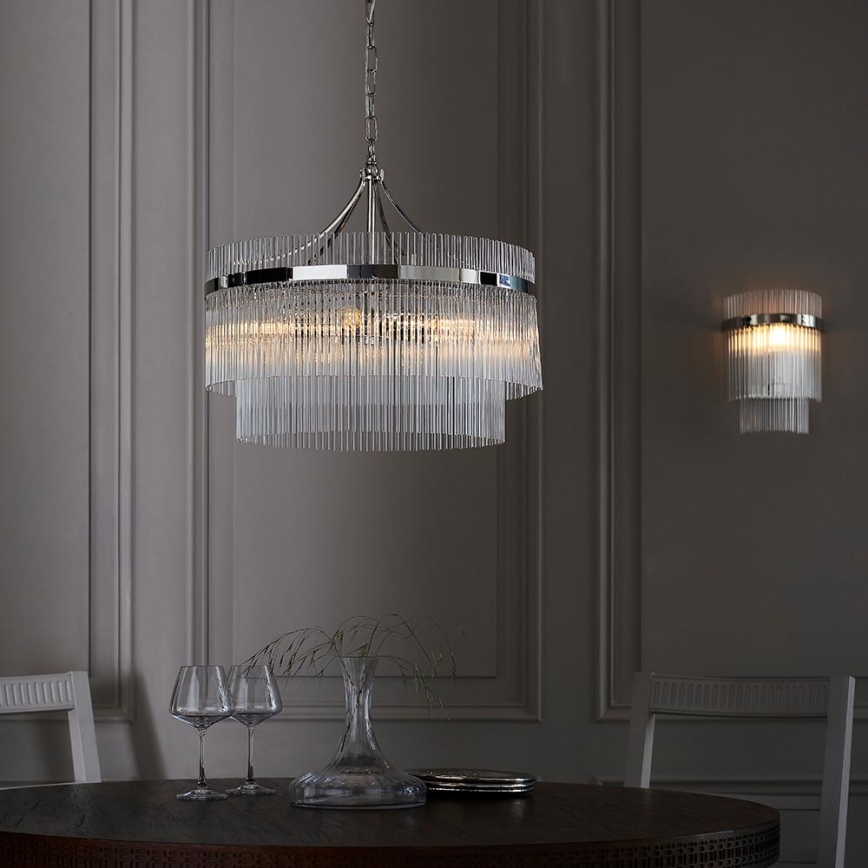 Endon 104112 - Luster na lancu MARIETTA 5xE14/7W/230V sjajni krom/prozirno