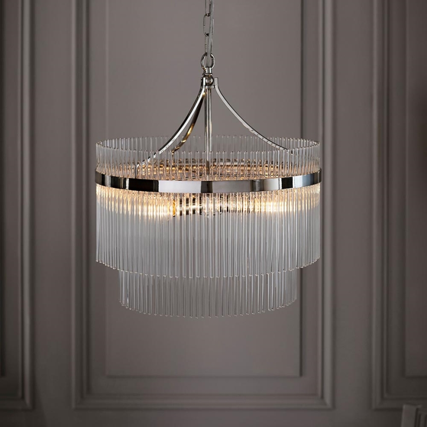 Endon 104112 - Luster na lancu MARIETTA 5xE14/7W/230V sjajni krom/prozirno