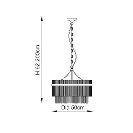 Endon 104112 - Luster na lancu MARIETTA 5xE14/7W/230V sjajni krom/prozirno