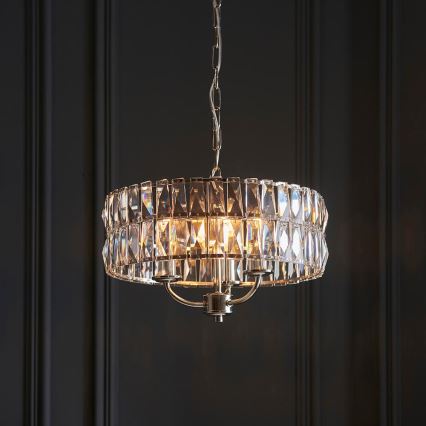 Endon 104466 - Luster na lancu CLIFTON 3xE14/6W/230V sjajni krom/prozirna pr. 38,5 cm