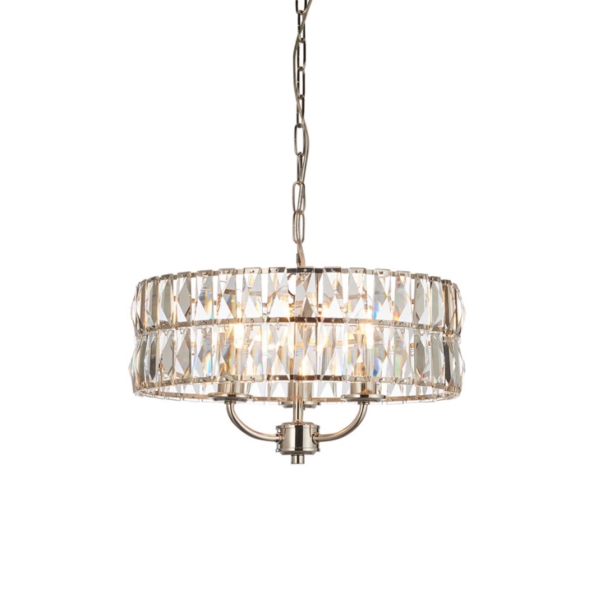 Endon 104466 - Luster na lancu CLIFTON 3xE14/6W/230V sjajni krom/prozirna pr. 38,5 cm