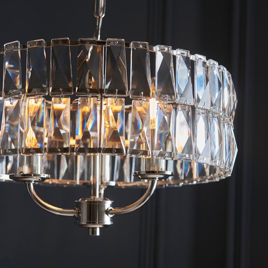 Endon 104466 - Luster na lancu CLIFTON 3xE14/6W/230V sjajni krom/prozirna pr. 38,5 cm