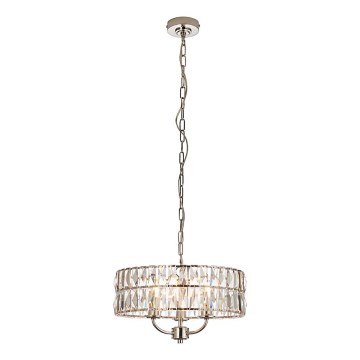 Endon 104466 - Luster na lancu CLIFTON 3xE14/6W/230V sjajni krom/prozirna pr. 38,5 cm