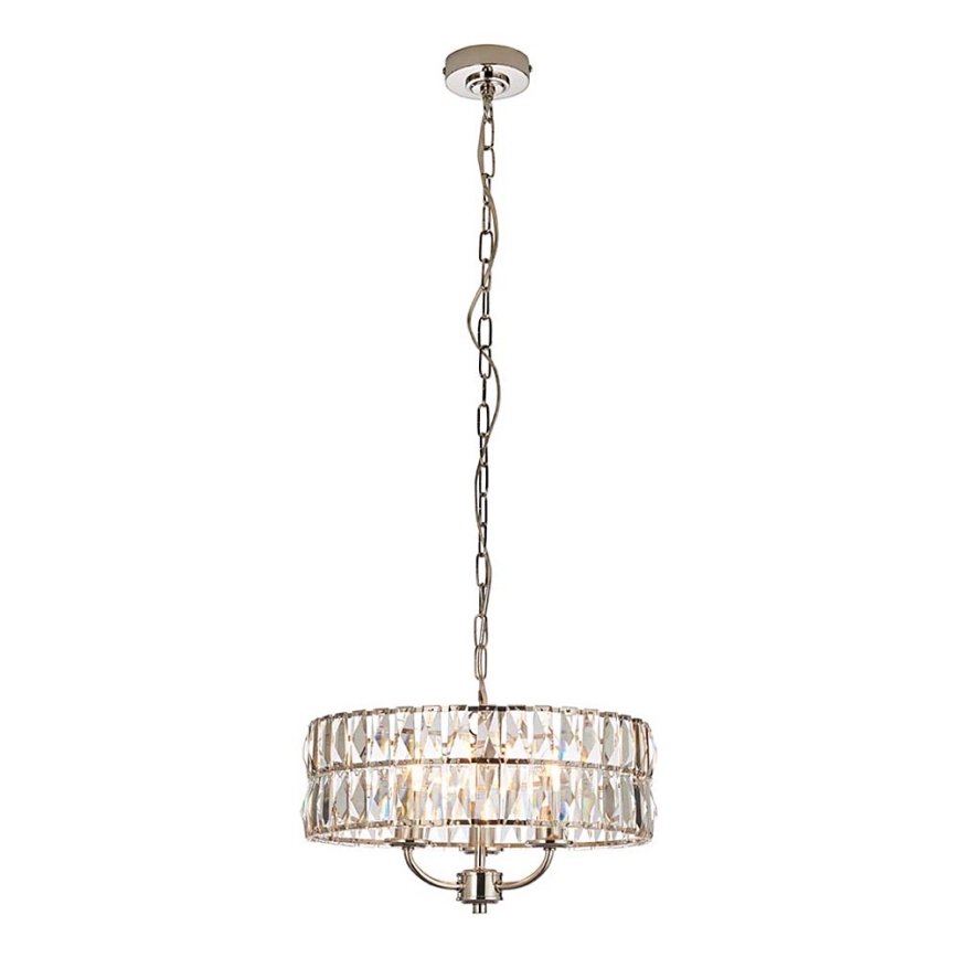 Endon 104466 - Luster na lancu CLIFTON 3xE14/6W/230V sjajni krom/prozirna pr. 38,5 cm