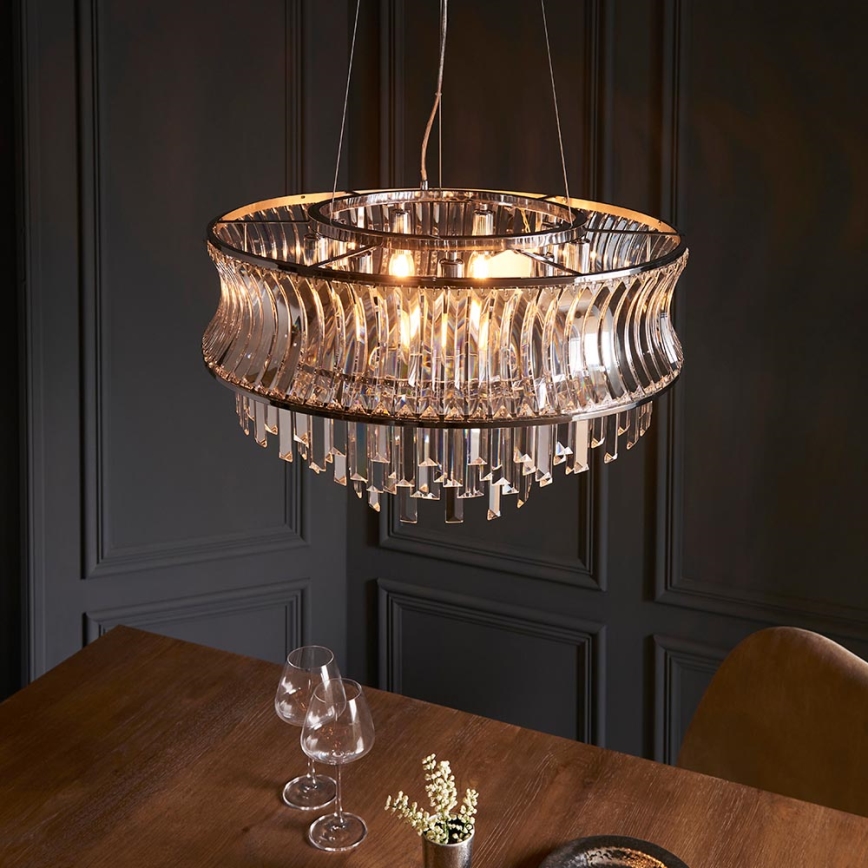 Endon 104530 - Luster na lancu 9xE14/6W/230V sjajni krom