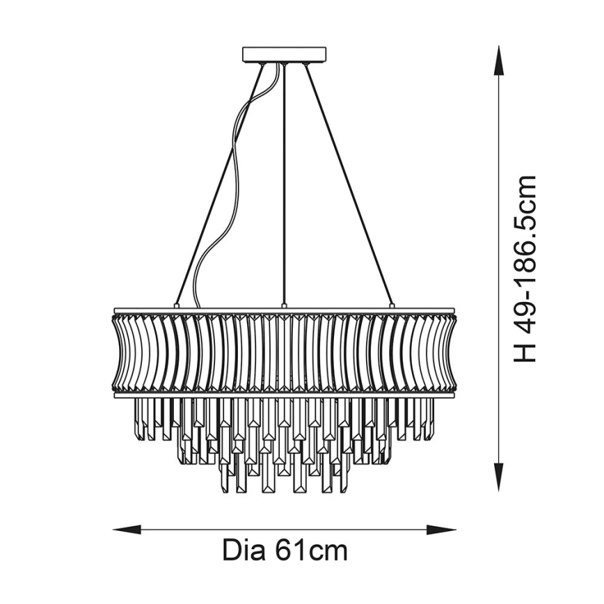 Endon 104530 - Luster na lancu 9xE14/6W/230V sjajni krom