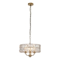 Endon 106243 - Luster na lancu CLIFTON 3xE14/6W/230V, Ø 38,5 cm, mesing/prozirno