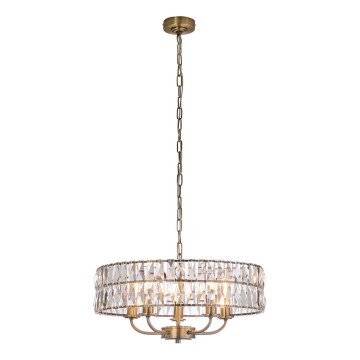 Endon 106244 - Luster na lancu CLIFTON 5xE14/6W/230V mesing/prozirno