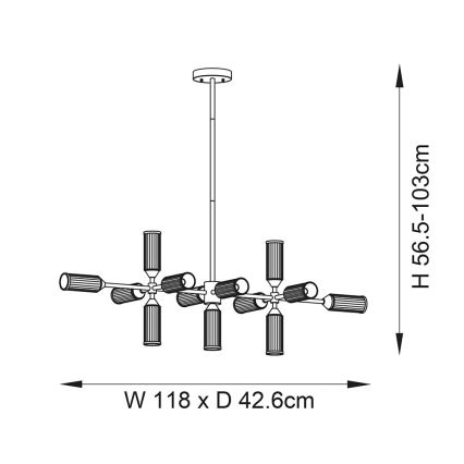 Endon 106259 - Viseći luster TOUR 13xG9/3W/230V mesing