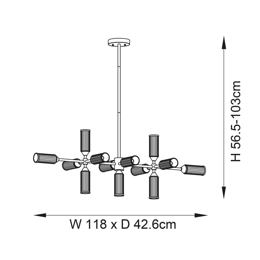 Endon 106259 - Viseći luster TOUR 13xG9/3W/230V mesing