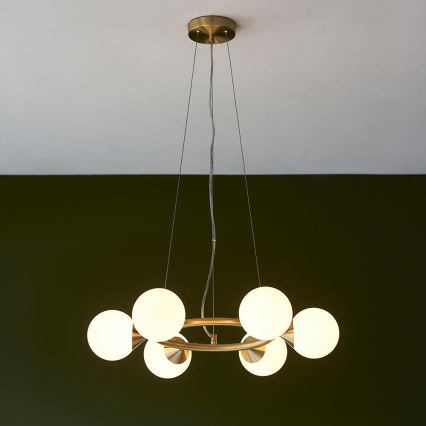 Endon 106390 - Luster na sajli OTIS 6xG9/3W/230V zlatna