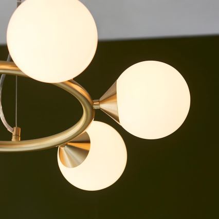 Endon 106390 - Luster na sajli OTIS 6xG9/3W/230V zlatna