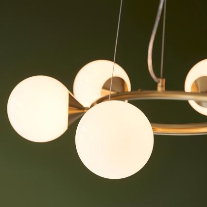 Endon 106390 - Luster na sajli OTIS 6xG9/3W/230V zlatna