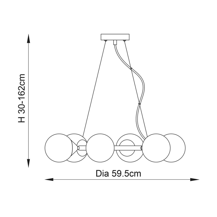 Endon 106390 - Luster na sajli OTIS 6xG9/3W/230V zlatna