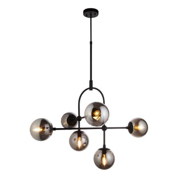 Endon 106661 - Luster na štapu ONTARIO 6xE14/7W/230V crna/dimljeno-crna