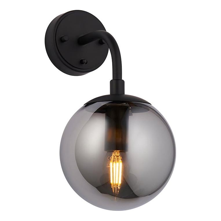 Endon 106664 - Zidna svjetiljka ONTARIO 1xE14/7W/230V crna/dimna