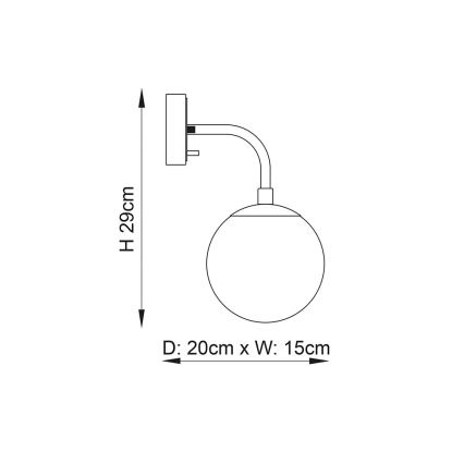 Endon 106664 - Zidna svjetiljka ONTARIO 1xE14/7W/230V crna/dimna