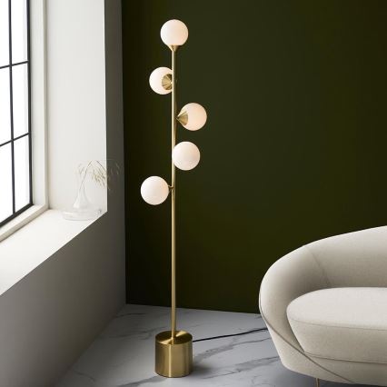 Endon 106756 - Podna lampa OTIS 5xG9/3W/230V zlatna
