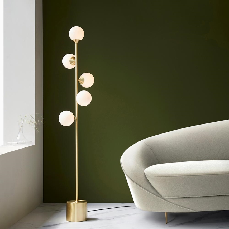 Endon 106756 - Podna lampa OTIS 5xG9/3W/230V zlatna