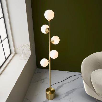 Endon 106756 - Podna lampa OTIS 5xG9/3W/230V zlatna