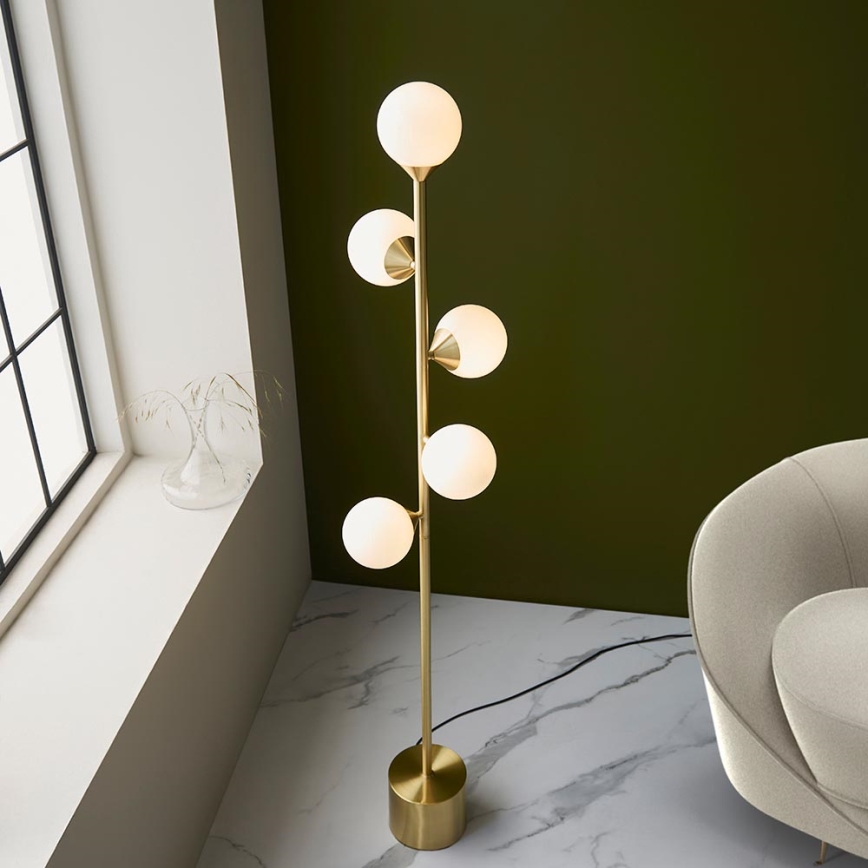 Endon 106756 - Podna lampa OTIS 5xG9/3W/230V zlatna