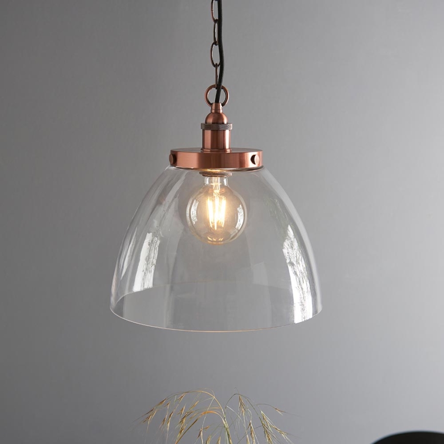 Endon 106895 - Bakreni luster na lancu HANSEN 1xE27/10W/230V