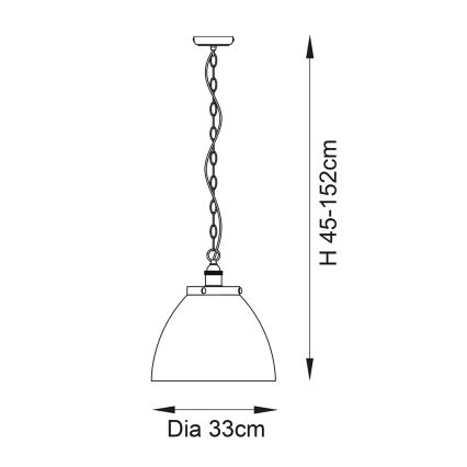 Endon 106895 - Bakreni luster na lancu HANSEN 1xE27/10W/230V