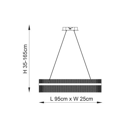Endon 107109 - LED luster na sajli LED/47W/230V 3000K sjajni krom