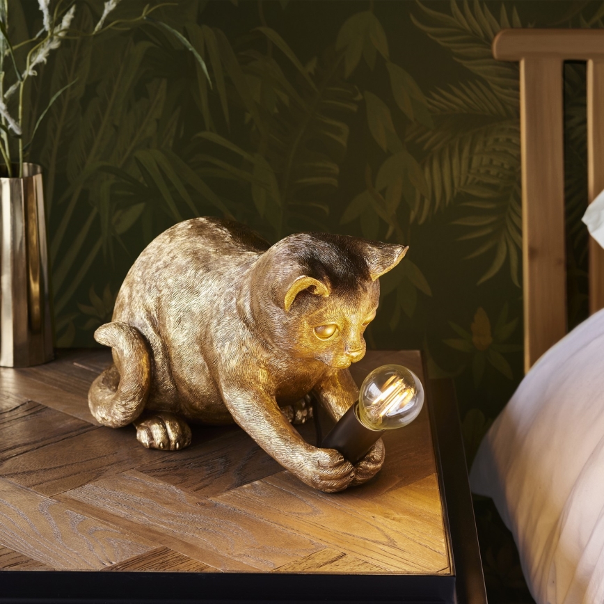 Endon 107389 - Stolna lampa KITTEN 1xE14/7W/230V zlatna