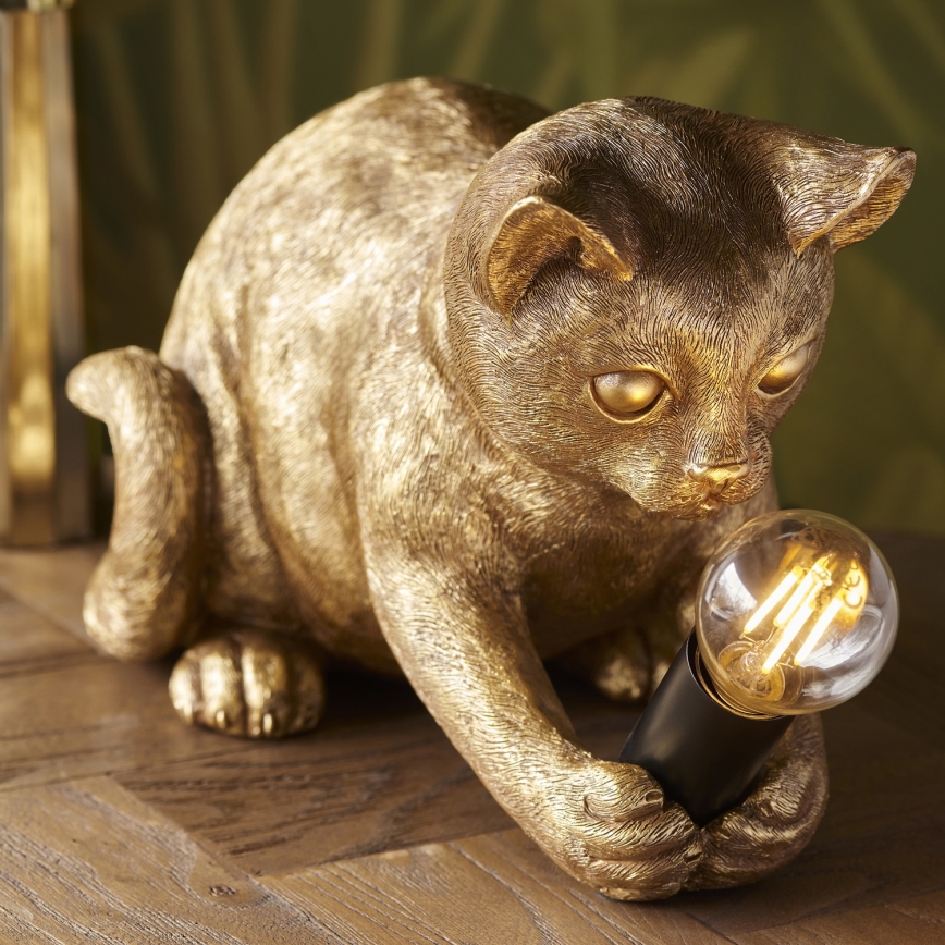 Endon 107389 - Stolna lampa KITTEN 1xE14/7W/230V zlatna