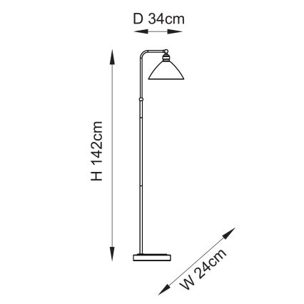 Endon 107609 - Stojeća lampa 1xE27/10W/230V mesing