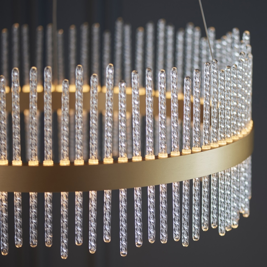 Endon 107671 - LED prigušivački luster na užetu ADRIEL LED/41W/230V 3000K promjer 51 cm zlatna/prozirna