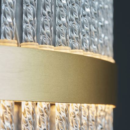 Endon 107671 - LED prigušivački luster na užetu ADRIEL LED/41W/230V 3000K promjer 51 cm zlatna/prozirna