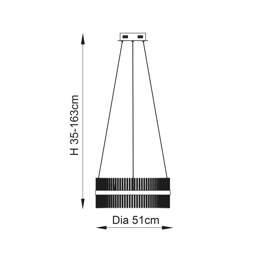 Endon 107671 - LED prigušivački luster na užetu ADRIEL LED/41W/230V 3000K promjer 51 cm zlatna/prozirna
