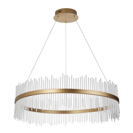 Endon 107672 - LED luster s mogućnošću prigušivanja na sajli ADRIEL LED/83W/230V 3000K promjer 89 cm zlatna/prozirna