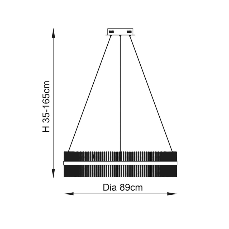 Endon 107672 - LED luster s mogućnošću prigušivanja na sajli ADRIEL LED/83W/230V 3000K promjer 89 cm zlatna/prozirna