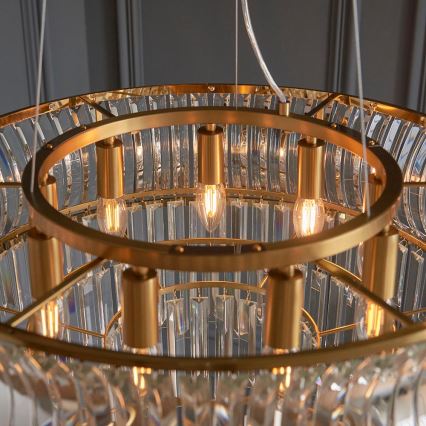 Endon 107785 - Viseći luster na sajli 9xE14/6W/230V zlatna