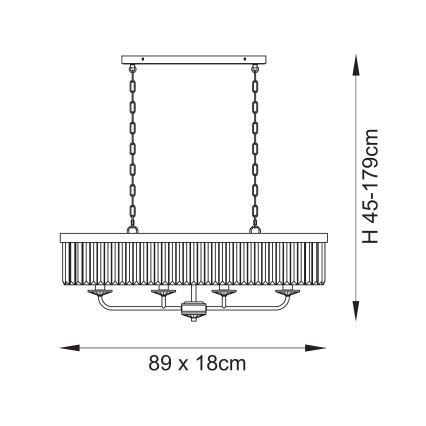 Endon 109058 - Luster na lancu 4xE14/6W/230V sjajni krom
