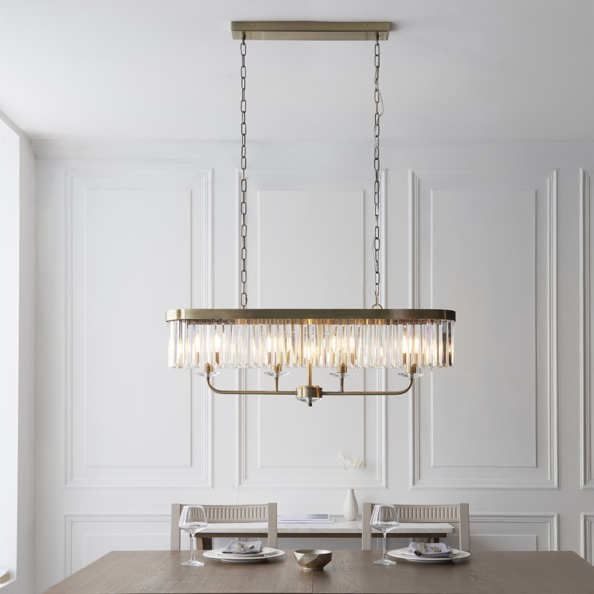 Endon 110539 - Luster na lancu CHESTERFIELD 4xE14/6W/230V mesing