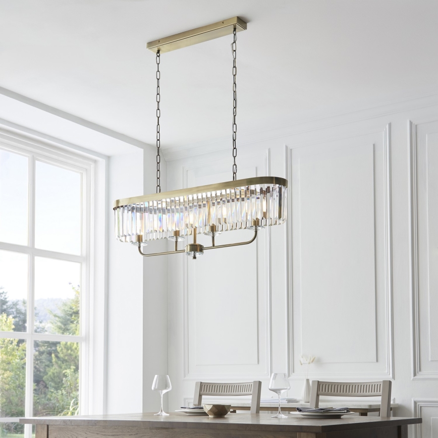 Endon 110539 - Luster na lancu CHESTERFIELD 4xE14/6W/230V mesing