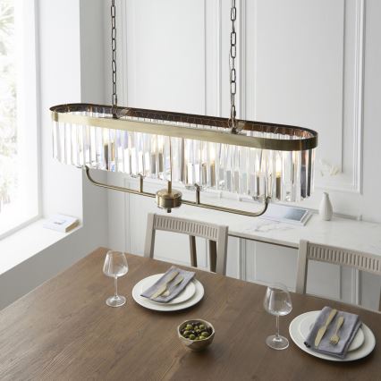 Endon 110539 - Luster na lancu CHESTERFIELD 4xE14/6W/230V mesing